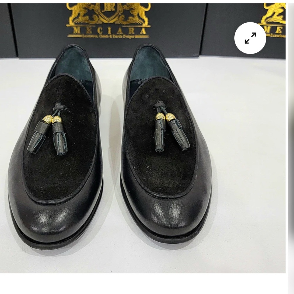 Genuine leather handmade shoes with a shiny finish. Brand new